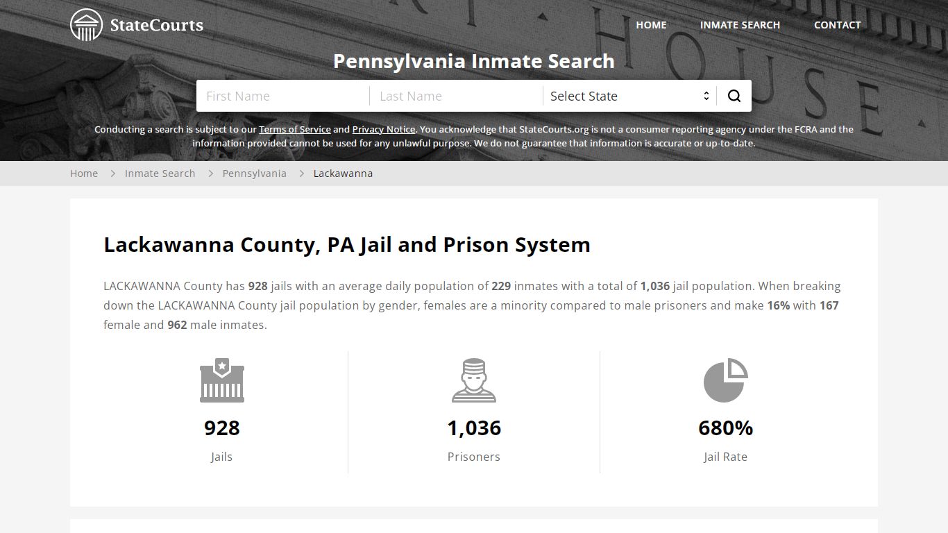 Lackawanna County, PA Inmate Search - StateCourts